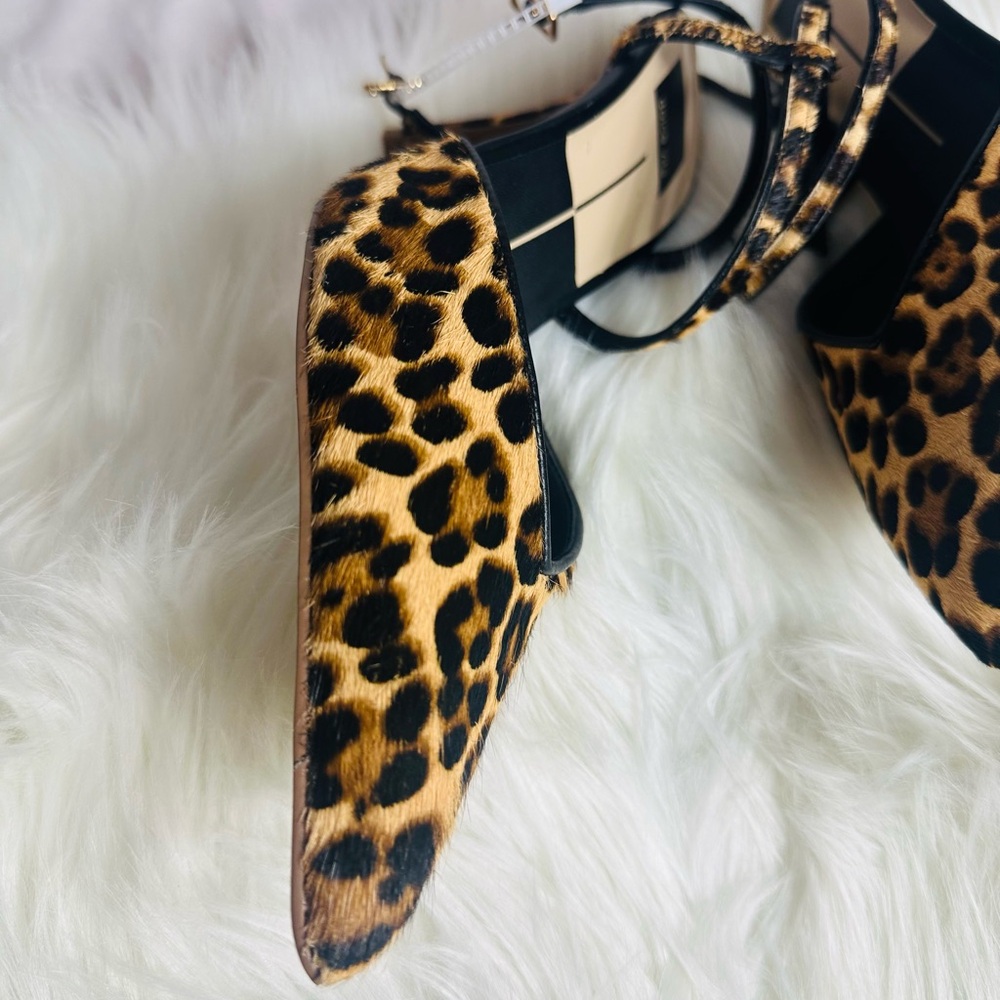 Dolce Vita Leopard-Print Pointed Slingbacks in Black & Brown - Picture 6 of 9